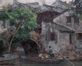 中国南部の河畔都市 2002 山水の中国の風景